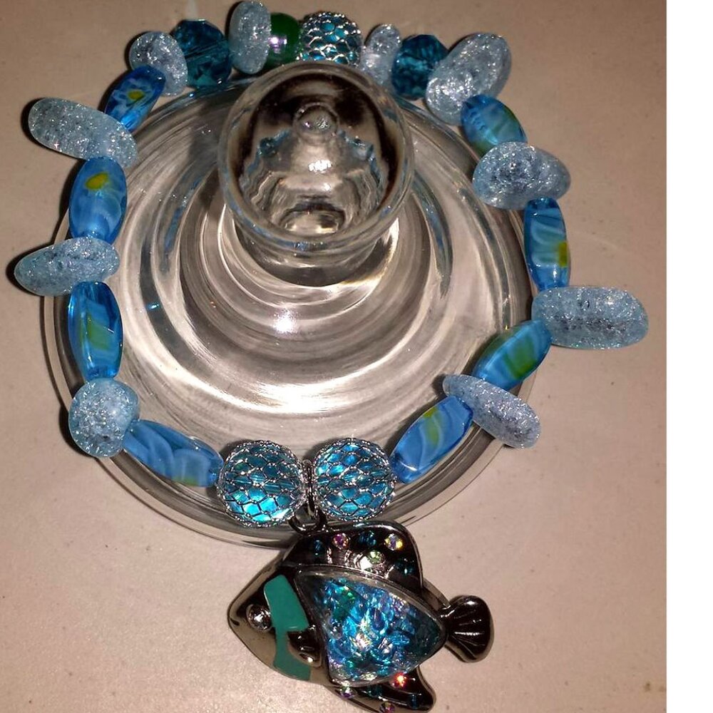 Tdd Custom Made One Size Fits Most Aqua Blue Crac… - image 1